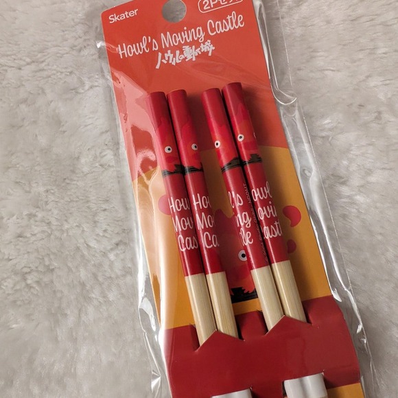 New Calcifer Howl's Moving Castle Chopstick Set of 2 21cm - Picture 3 of 7